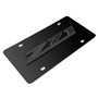 Chevrolet Z71 Offroad 3D Gunmetal Gray Name Logo on Black Stainless Steel License Plate