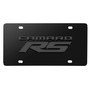 Chevrolet Camaro RS 3D Gunmetal Gray Dual Logo on Black Stainless Steel License Plate