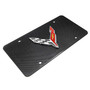 Chevrolet Corvette C8 3D Logo on Real Carbon Fiber Black License Plate
