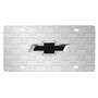 Chevrolet Black in 3D Logo on Logo Pattern Brushed Aluminum License Plate