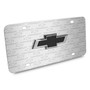 Chevrolet Black in 3D Logo on Logo Pattern Brushed Aluminum License Plate