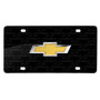 Chevrolet Golden in 3D Logo on Logo Pattern Black Aluminum License Plate