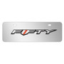 Chevrolet Camaro 50 Years in 3D Logo 12" x 4.25" European Look Chrome Half-Size Stainless Steel License Plate