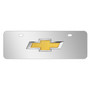 Chevrolet Golden 3D Logo 12" x 4.25" European Look Chrome Half-Size Stainless Steel License Plate