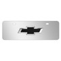 Chevrolet Black 3D Logo 12" x 4.25" European Look Chrome Half-Size Stainless Steel License Plate