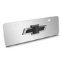 Chevrolet Black 3D Logo 12" x 4.25" European Look Chrome Half-Size Stainless Steel License Plate