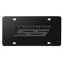 Chevrolet Camaro SS 3D Gunmetal Gray Dual Logo on Black Stainless Steel License Plate