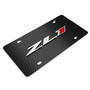 Chevrolet Camaro ZL1 3D Logo on Black Carbon Fiber Pattern Stainless Steel License Plate