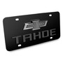 Chevrolet Tahoe 3D Dark Gray Dual Logo Black Stainless Steel License Plate