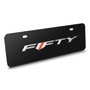Chevrolet Camaro 50 Years 3D Logo 12" x 4.25" European Look Black Half-Size Stainless Steel License Plate