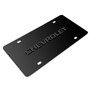 Chevrolet 3D Gunmetal Gray Logo on Black Stainless Steel License Plate