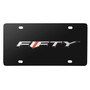 Chevrolet Camaro 50 Years 3D Logo Black Metal License Plate