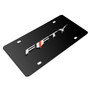 Chevrolet Camaro 50 Years 3D Logo Black Metal License Plate