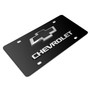 Chevrolet Bowtie 3D Dual Logo Black Stainless Steel License Plate