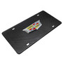 Cadillac 3D Crest Chrome Metal Logo on Real Black Carbon Fiber License Plate
