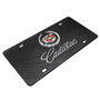 Cadillac Dual 3D Chrome Metal Logo on Real Black Carbon Fiber License Plate