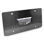 Cadillac 3D Crest Silver Metal Logo on Real Black Carbon Fiber License Plate