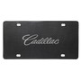 Cadillac 3D Chrome Script Logo on Real Black Carbon Fiber License Plate