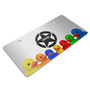 Jeep Wrangler Willys Star 3D Logo on Rubber Ducks Graphic Shiny Silver Metal License Plate