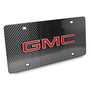 GMC Red Inlay 3D Logo on Real Black Carbon Fiber License Plate