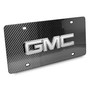 GMC 3D Chrome Metal Logo on Real Black Carbon Fiber License Plate