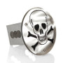 Skull Laser Cut Brushed Metal Tow Hitch Cover