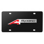 Acura A-Spec Dual Logo in 3D on Black Stainless Steel License Plate