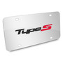 Acura Type-S Dual Logo in 3D on Mirror Chrome Stainless Steel License Plate