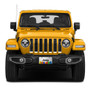 Jeep 3D Logo in Black on Rubber Ducks Graphic Shiny Silver Metal License Plate