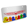 Jeep Trailhawk 3D Logo on Rubber Ducks Graphic Shiny Silver Metal License Plate