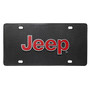 Jeep Red 3D Logo on Real Black Carbon Fiber License Plate