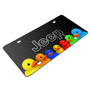 Jeep 3D Logo in Black on Rubber Ducks Graphic Black Metal License Plate