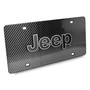 Jeep Black 3D Logo on Real Black Carbon Fiber License Plate