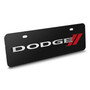 Dodge 3D Logo 12" x 4.25" European Look Black Half-Size Stainless Steel License Plate
