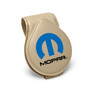 Mopar Logo Beige Leather Magnetic Sunglass Holder Car Sun Visor Mount Clip