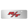 Dodge R/T 3D Logo Logo 12" x 4.25" European Look Chrome Half-Size Stainless Steel License Plate