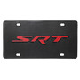Dodge SRT in Red Logo on Real Black Carbon Fiber License Plate