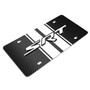 Dodge SRT 3D Logo in White on White Stripe Black Carbon Fiber Look Stainless Steel License Plate