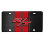 Dodge R/T 3D Logo in Red on Red Stripe Black Carbon Fiber Look Stainless Steel License Plate