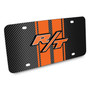 Dodge R/T 3D Logo in Orange on Orange Stripe Black Carbon Fiber Look Stainless Steel License Plate