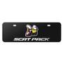 Dodge Scat-Pack 3D Logo 12" x 4.25" European Look Black Half-Size Stainless Steel License Plate