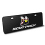Dodge Scat-Pack 3D Logo 12" x 4.25" European Look Black Half-Size Stainless Steel License Plate