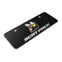 Dodge Scat-Pack 3D Logo 12" x 4.25" European Look Black Half-Size Stainless Steel License Plate