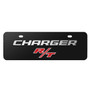 Dodge Charger R/T 3D Logo 12" x 4.25" European Look Black Half-Size Stainless Steel License Plate