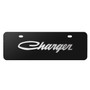 Dodge Charger Classic 3D Logo 12" x 4.25" European Look Black Half-Size Stainless Steel License Plate