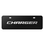 Dodge Charger 3D Logo 12" x 4.25" European Look Black Half-Size Stainless Steel License Plate
