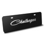 Dodge Challenger Classic 3D Logo 12" x 4.25" European Look Black Half-Size Stainless Steel License Plate