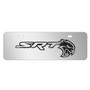 Dodge SRT Hellcat 3D Logo 12" x 4.25" European Look Chrome Half-Size Stainless Steel License Plate
