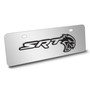 Dodge SRT Hellcat 3D Logo 12" x 4.25" European Look Chrome Half-Size Stainless Steel License Plate