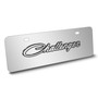 Dodge Challenger Classic 3D Logo 12" x 4.25" European Look Chrome Half-Size Stainless Steel License Plate